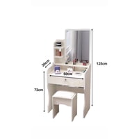 Tecnofonia - Tocador Elegante Con Espejo Y Taburete.