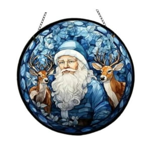 Genérico - Adorno Colgante De Ventana De Papá Noel Navideño Para Puerta De Entrada De Patio, Diámetro De 20 Cm