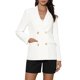 thumbnail image 1 of INSPIRE CHIC Chaqueta Vintage de Cuadros para Mujer, Doble Botonadura, Solapa con Muesca, Hombros Acolchados, Talla M, Blanco Sólido, 1 of 6