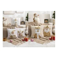 Casadeliacl - Funda Cojín Cuadrada Genérica 45X45 Cm Navidad 3D Blanco Y Dordo 30