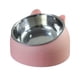 thumbnail image 5 of Comedero para mascotas, recipiente antideslizante de acero inoxidable de 15 degree, cuenco protector para el cuello, plato de alimentación, cuenco , Rosado, 5 of 5