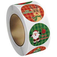 Magideal - 500 Uds. Rollo De Pegatinas Navideñas, Pegatinas Bonitas Para Sobres, Pegatinas Navideñas De 1 Pulgada Para Manualidades Diy, Decoración Navideña Para Estilo H
