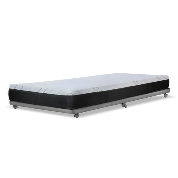 Base Cama Nido 1 Plaza 190 Cm + Colchon Zen Pro Tela Gris