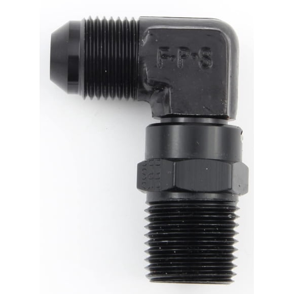 Adaptador Fragola -8AN a 1/2 NPT, giratorio de 90°, negro