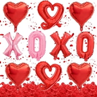 Juego De Globos Románticos Paivanwoo Con Globos En Forma De Corazón Rojo Y 500 Pétalos De Rosa