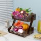 thumbnail image 3 of Fruit Basket Dorhors, organizador de cocina de 2 niveles, madera, 3 of 7