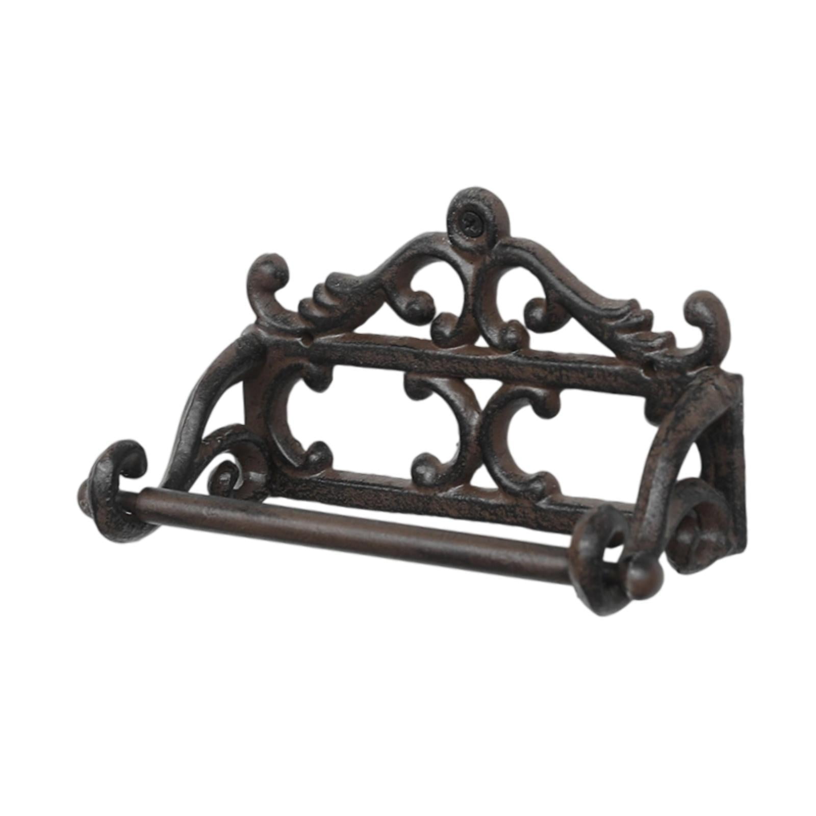 Magideal - Portarrollos De Papel Higiénico, Dispensador De Rollos, Adorno, Fácil Instalación, Organizador De Papel Higiénico Vintage Para Decoración Del Baño Y E Negro