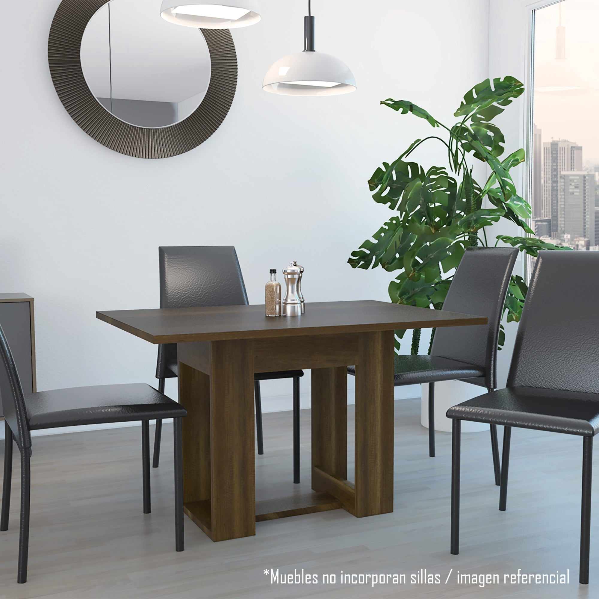 Tuhome - Mesa De Comedor Volterra 4 Puestos 74x120x85 Cmcaramelo