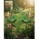 thumbnail image 1 of Estaca jardín flor metal hecha mano con baño abejas decoración exterior regalo polinizadores, 1 of 8