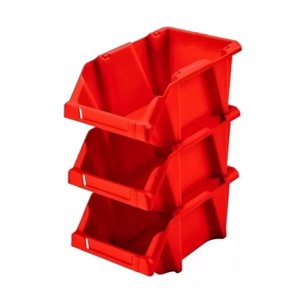 Reyplast - Set 6 Cajas Organizadoras Apilables Roja Gaveta Etiquetable