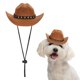 thumbnail image 1 of Sombrero de vaquero Uxcell para perro, mini sombrero de vaquero para mascota con correa ajustable, gorra de cosplay (marrón, M), para perros y gatos / disfraz de Halloween / decoración de fiesta, 1 of 7