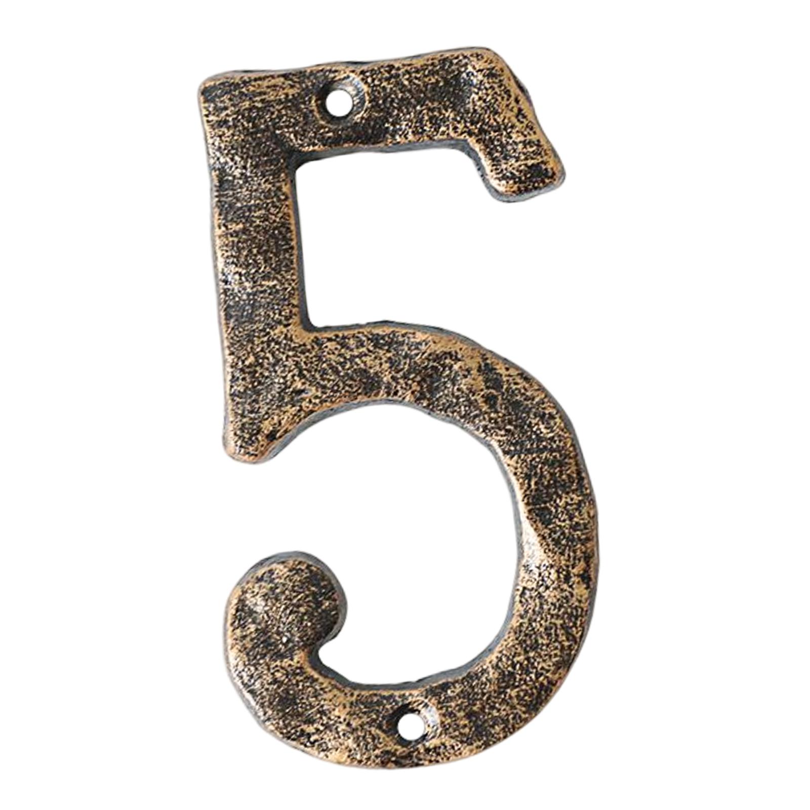 Magideal - Número De Casa, Señal De Dirección Exterior, Número De Dígito De Metal, Número De Dirección De Casa Para Puerta De Casa, Placa De Señal De Jardín, Señ , 5 B-5