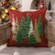 thumbnail image 2 of Cubiertas de almohada de Navidad 18x18 pulgadas Conjunto de 2 almohadas decorativas rojas del árbol de Navidad para la decoración de Navidad de invierno para el sofá del hogar, 2 of 3