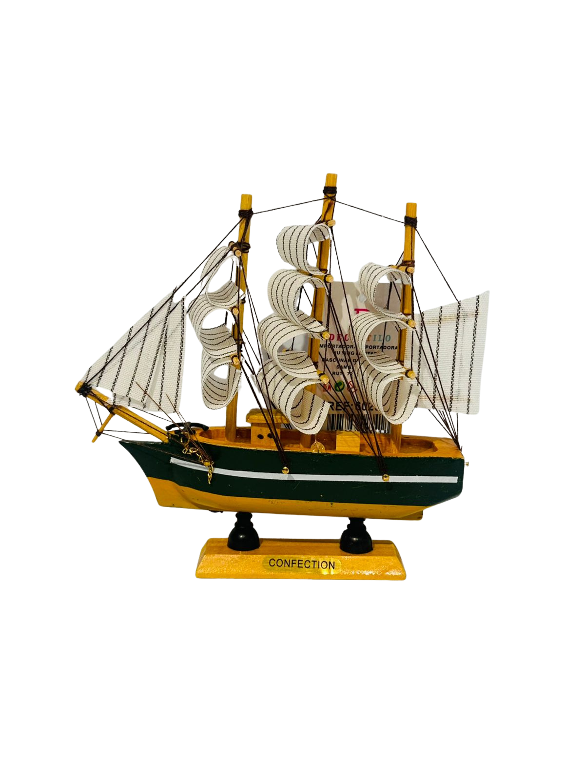 Decostilo - Adorno: Barco Velero De Madera 15Cm