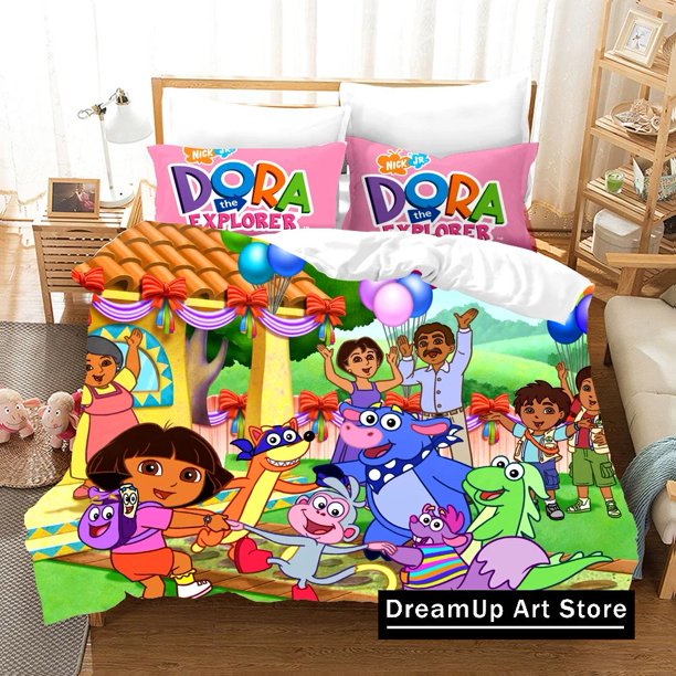 ed ExplorerD-dora Bedding Set Boots Duvet Cover Double Adult Bedclothes Quilt Cover