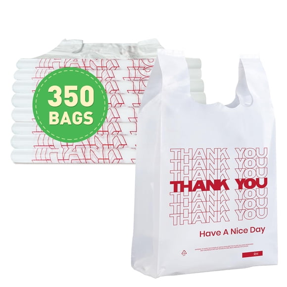 Bolsas de plástico 52USA Thank You 350 unidades blancas con asas
