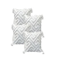 Genérico - Pack De 4 Fundas De Cojin Tufting 45X45 Cm Blanco 05