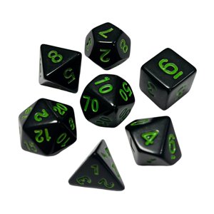 Bothyi - Juego De Dados Poliédricos De 7 Piezas Juguete De Entretenimiento Para Suministros De Fiesta De Entretenimiento Verde