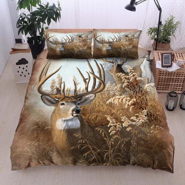 Hunting Deer Quilt Duvet Cover Set Super Soft Home Textiles Queen Bed Linen3-Piece Bedding Set