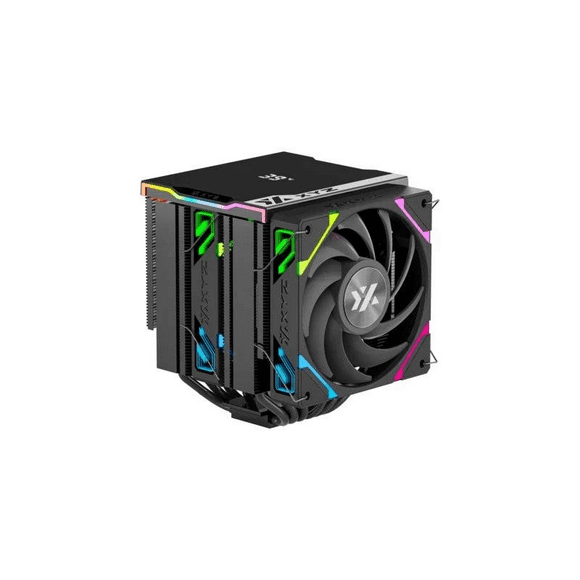 Disipador para CPU XYZ THERMAX 6 PRO DUO, 2x 120mm, 6 Heatpipes, Pantalla T°, Intel/AMD, Negro
