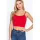 thumbnail image 1 of Top CCwholesalesclothings Algodón Spandex Cuello Redondo Copa Removible Rojo Intenso, 1 of 5