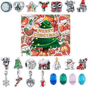 Magideal - Calendario De Navidad 24 Días Colgantes Pulsera Kit De Fabricación De Moda Para Mujeres Y Niños