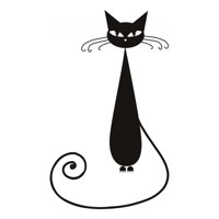 Rienda Libre Graphics - Decomural Black Cat House Cats Ws-17135