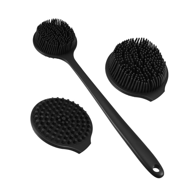 Unique Bargains Cepillo Corporal de Silicona Cepillo para la Espalda para Ducha Cepillo de Ducha de Doble Cara Exfoliante para Hombres y Mujeres