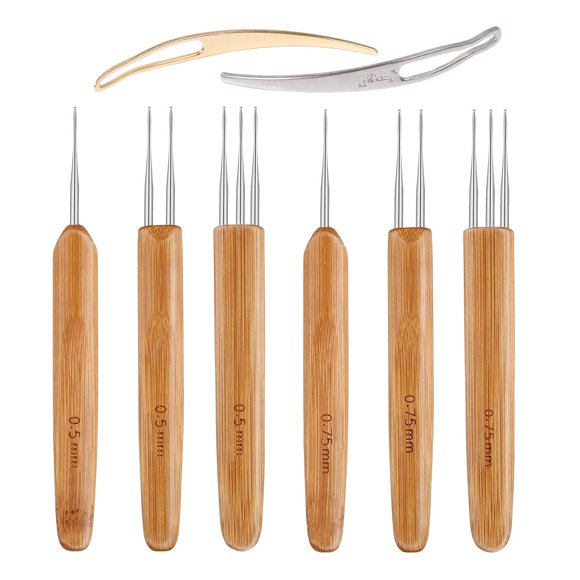 Gancho de crochet AUGSUN 3,8 cm 0,5/0,75 mm – Set de 8 piezas