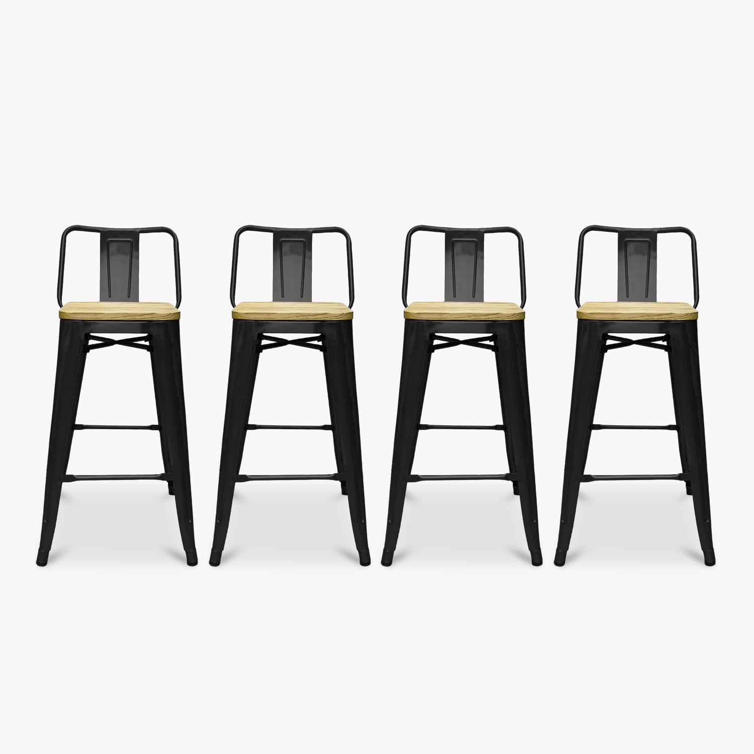 Form Design - Pack Tolix Taburetes Rsp 66 Madera X4 Negro