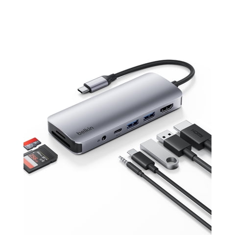 Adaptador Multipuerto 7 En 1 Usb-C Hub Belkin Con Hdmi 4K Para Macbook