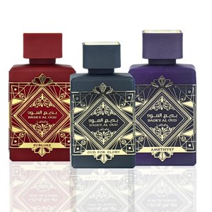 Set De Perfume De Regalo Lattafa Bade'E Al Oud Eau De Parfum 100 Ml X3
