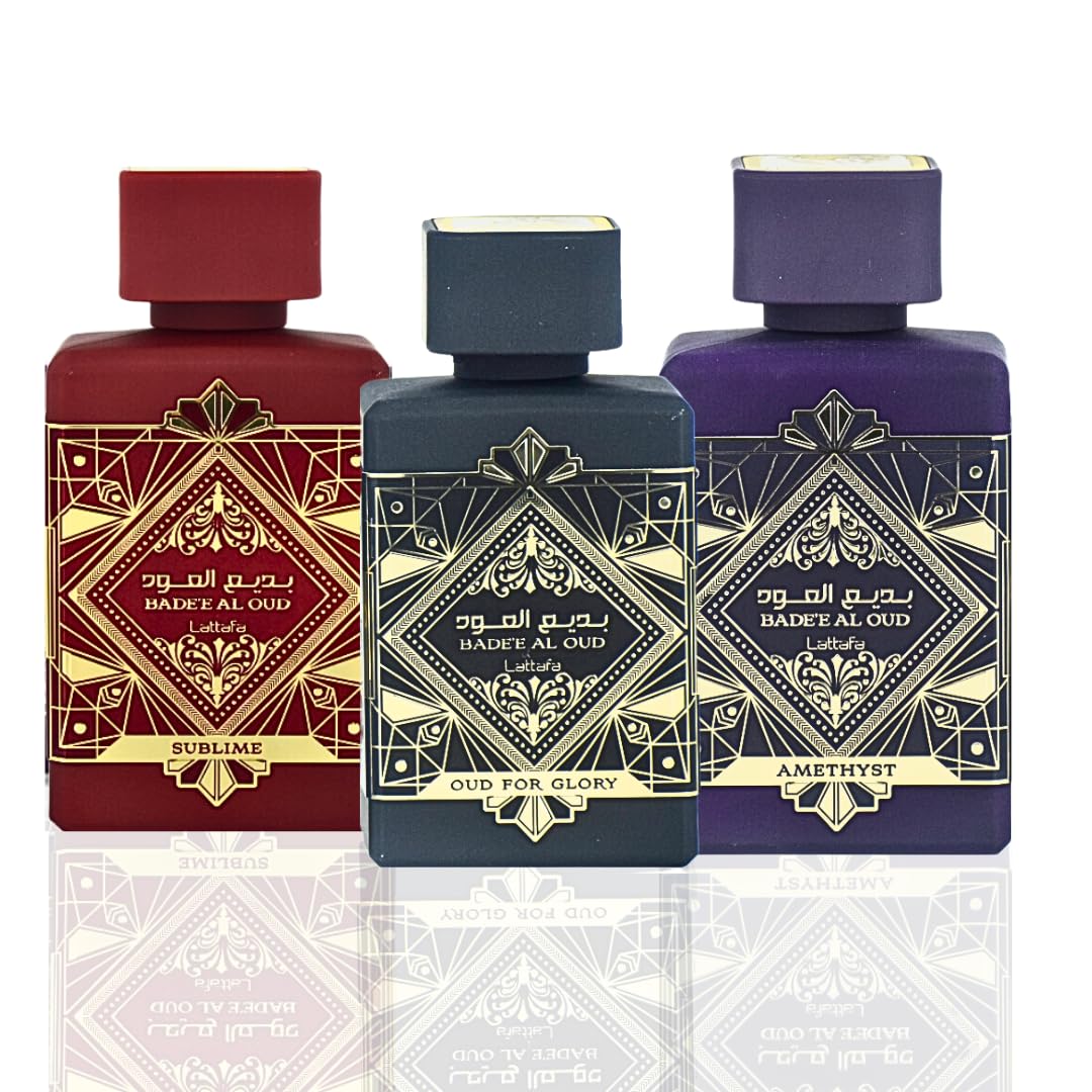 Set De Perfume De Regalo Lattafa Bade'E Al Oud Eau De Parfum 100 Ml X3