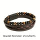 thumbnail image 2 of 1pc Fashion Layered Handmade Braided Leather Bracelet, Tiger Eyestone Beaded Bracelet Characteristic Punk Bracelet Accessory, 2 of 5