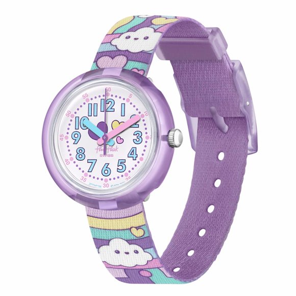 Reloj Flik Flak Girl de cuarzo, resistente al agua, con diseño de nubes