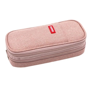 Bothyi - Estuche Para Bolígrafos, Suministros Portátiles Para Diario Con Cremallera Para Adolescentes, Rosa Y Gris