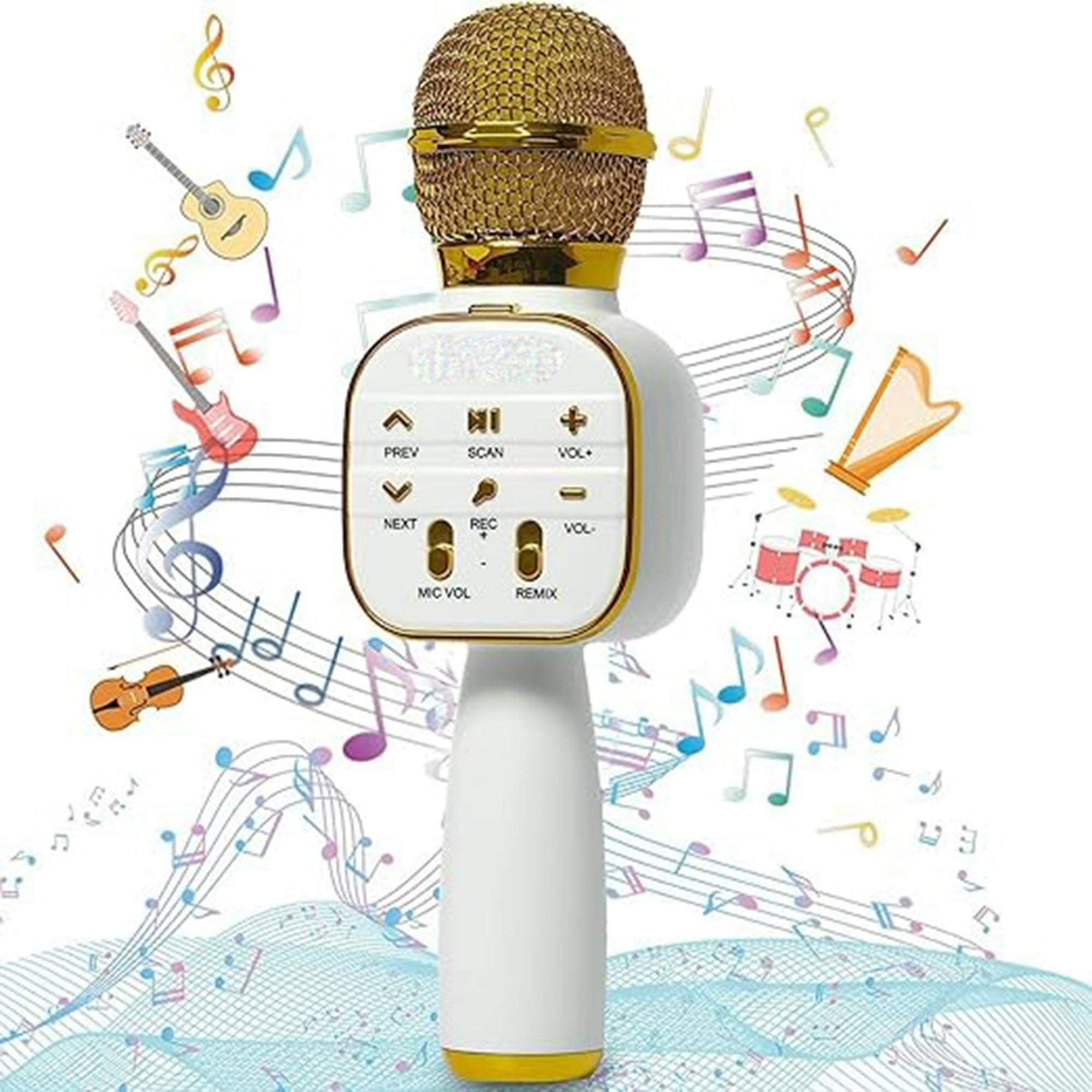 Veatool - Micrófono De Karaoke Bluetooth 5.0 Inalámbrico Con Altavoz, Cambio De Voz Y Tws Duet, Batería Duradera - Color Oro