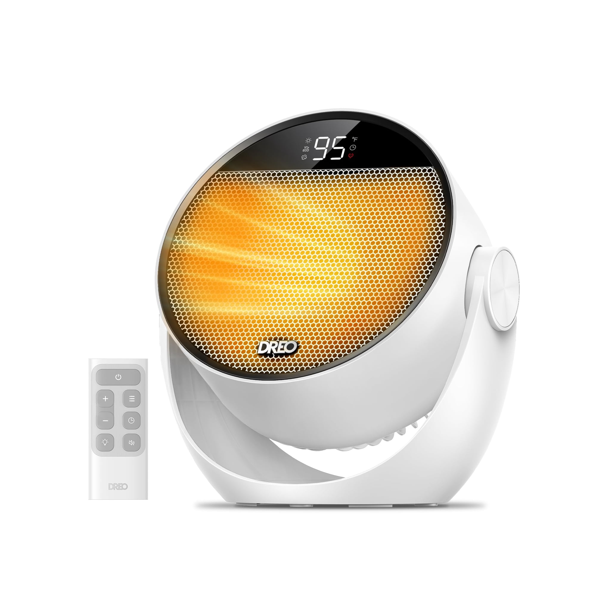 Space Heater Dreo 1500 W, 60°, Inclinación De 10,5 Pies/s, Control Remoto De 3 Modos, Blanco