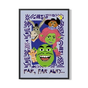 Creango - Cuadro Poster Enmarcado Shrek Diseño 2 Decorativo