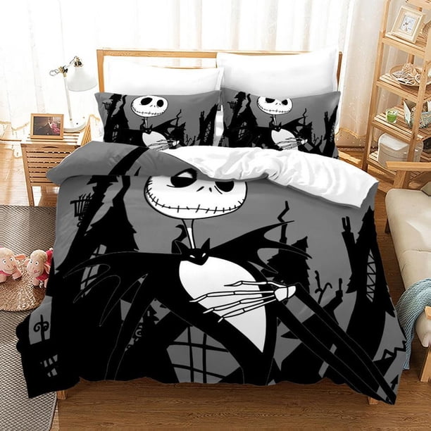 Nightmare Before Christmas Jack Sally3 Quilt Duvet Cover Set Bedclothes3-Piece Bedding Set