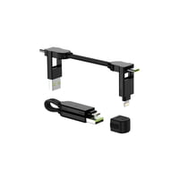 Cable Cargador Usb C Rolling Square Incharge X, Cable Lightning Para Smartphone, Cargador De Cable Universal 6 En 1, Conector Usb, Negro, 100 W