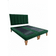 thumbnail image 1 of Cama Super King Lineal Verde Felpa, 1 of 3