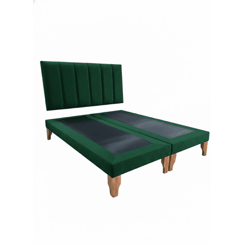Muebles New - Cama Super King Lineal Verde Felpa