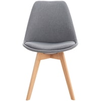 Habita2 Chile - Silla Para Comedor Tulip Tapiz Lino Base Madera - Gris