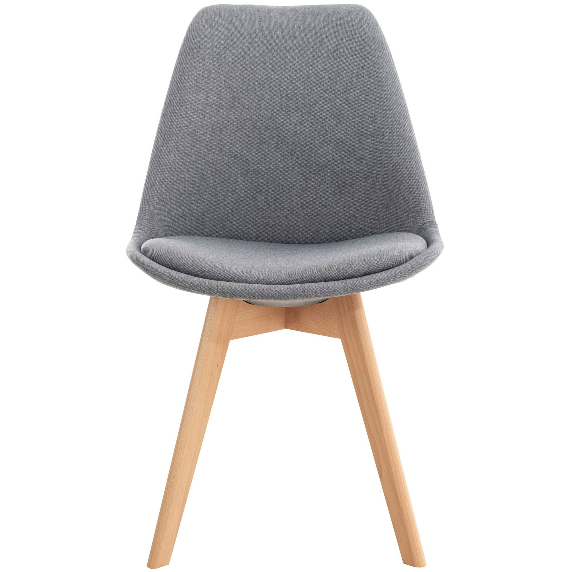 Habita2 Chile - Silla Para Comedor Tulip Tapiz Lino Base Madera - Gris