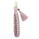 thumbnail image 4 of Macrame Llavero Muñequera Mujer Billetera Encantos Portátil Llavero Cadena Titular Violeta, 4 of 5