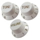 thumbnail image 2 of 1 Perilla De Interruptor De Control De Volumen Y 2 Tonos Para Guitarra Eléctrica ST Sq, Color Blanco, 2 of 3