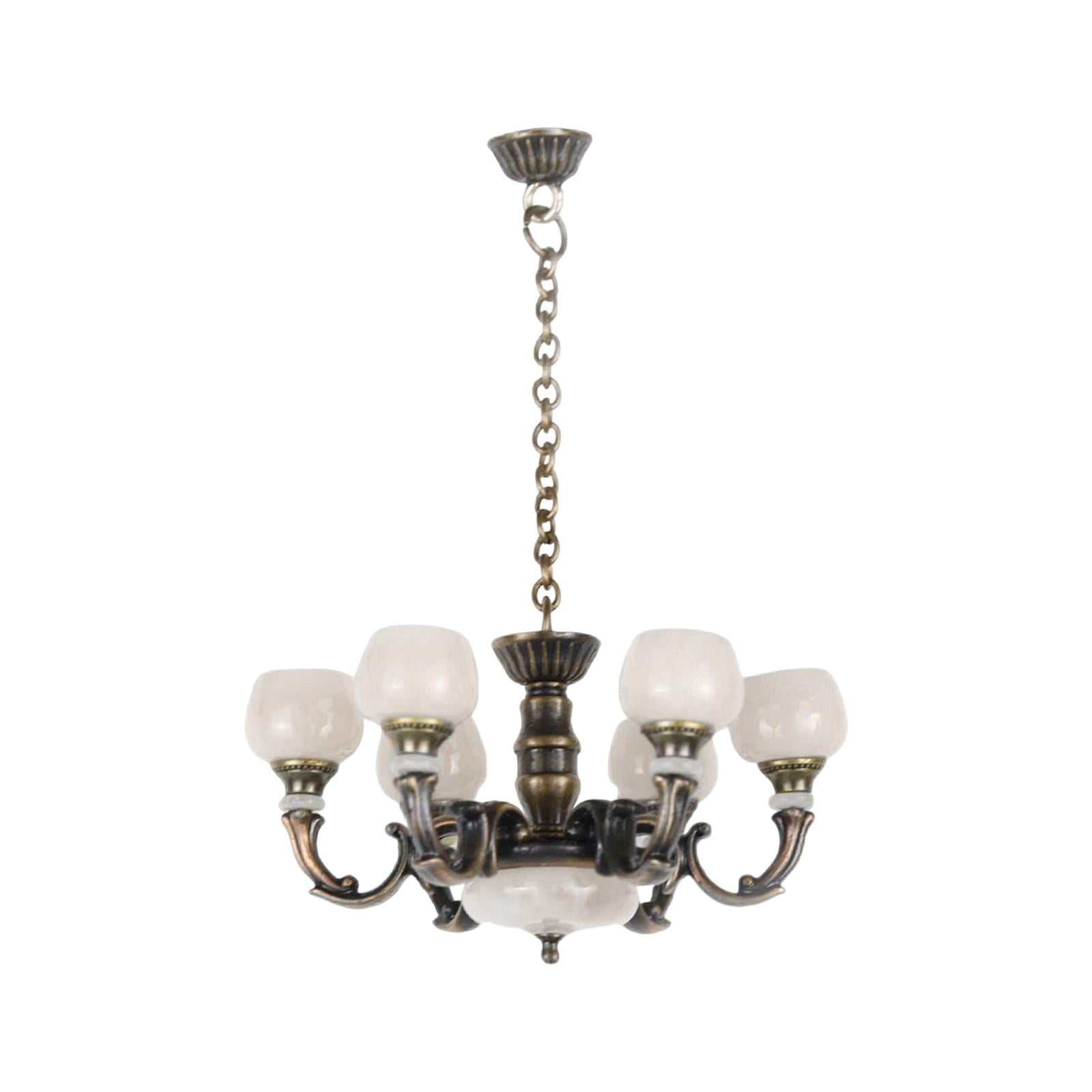 Magideal - Lámpara De Araña Para Casa De Muñecas A Escala 1:12, Accesorios Para Muñecas, Decoración, Escenografía, Accesorios Para Juegos De Simulación, Iluminac Cobre