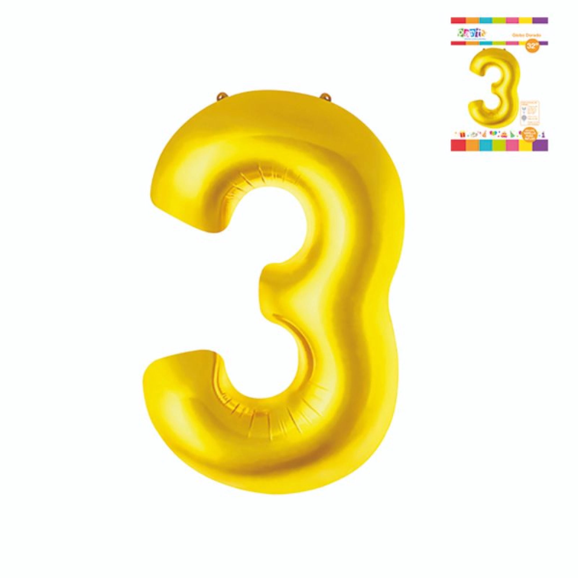 Globo Papel Metal Dorado N3 Party Express