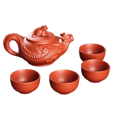 Bothyi - Juego De Té De Kung Fu Portátil Resistente Al Calor Para El Hogar Para El Salón De Té Del Hotel Al Aire Libre Rojo